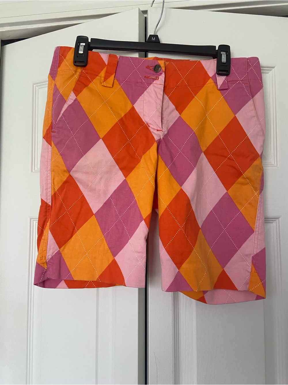 Loudmouth Argyle Bermuda Shorts - Pink, Orange & Red